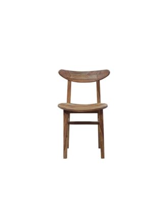 Fusion Solid Sheesham Wood Dining Chair, Natural (Set of 2