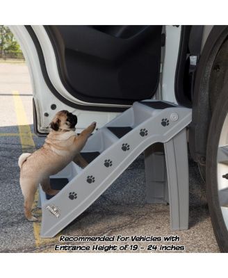 4-Step Foldable Dog Stairs, Gray