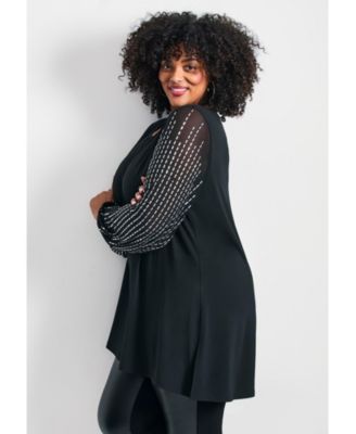 Women's Glitz Embellished Sleeve Tunic