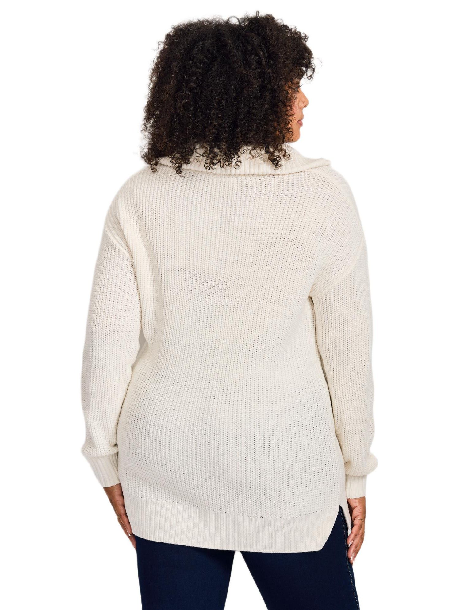 Women's Plus Size Half-Zip Pullover Sweater