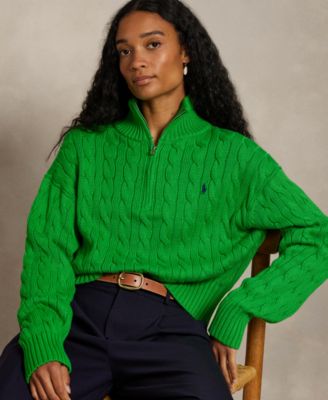 Polo Ralph Lauren - Women's Cable-Knit 3/4-Zip Sweater