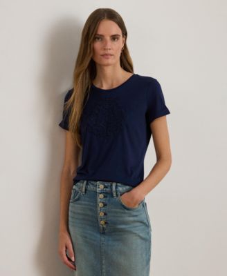 Women's Crewneck Embroidered-Logo T-Shirt