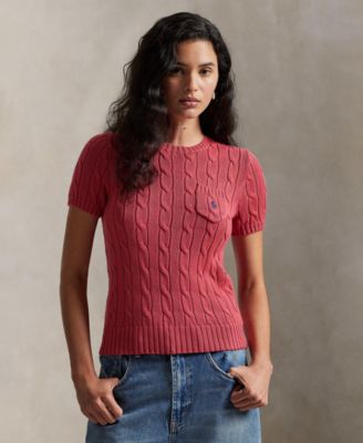 Women's Cable-Knit Short-Sleeve Sweater