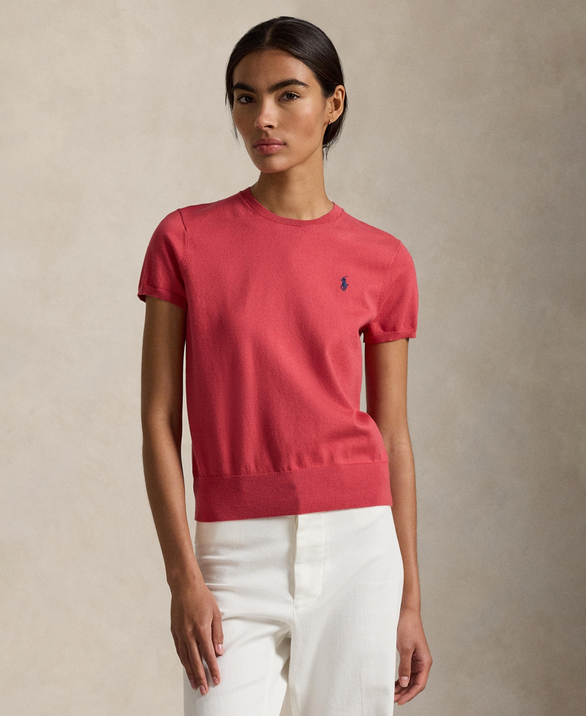 Polo Ralph Lauren Women's Short-Sleeve Crewneck Sweater - Red-image