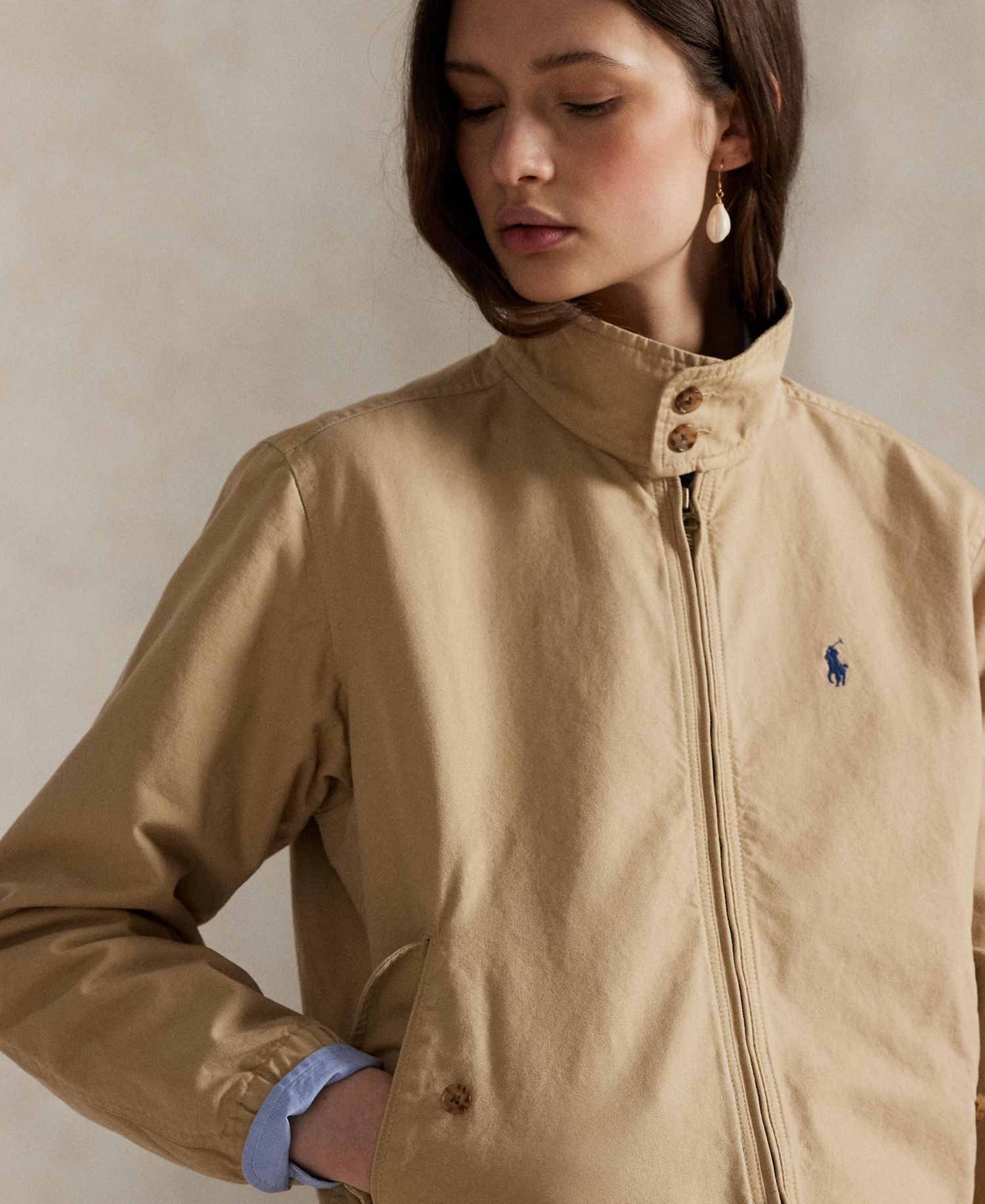 Women's Canvas Stand Collar Jacket