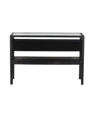 Canberra Solid Mango Wood Console Table, Black