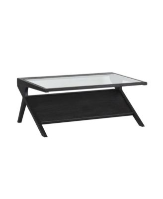 Canberra Solid Mango Wood Coffee Table, Black