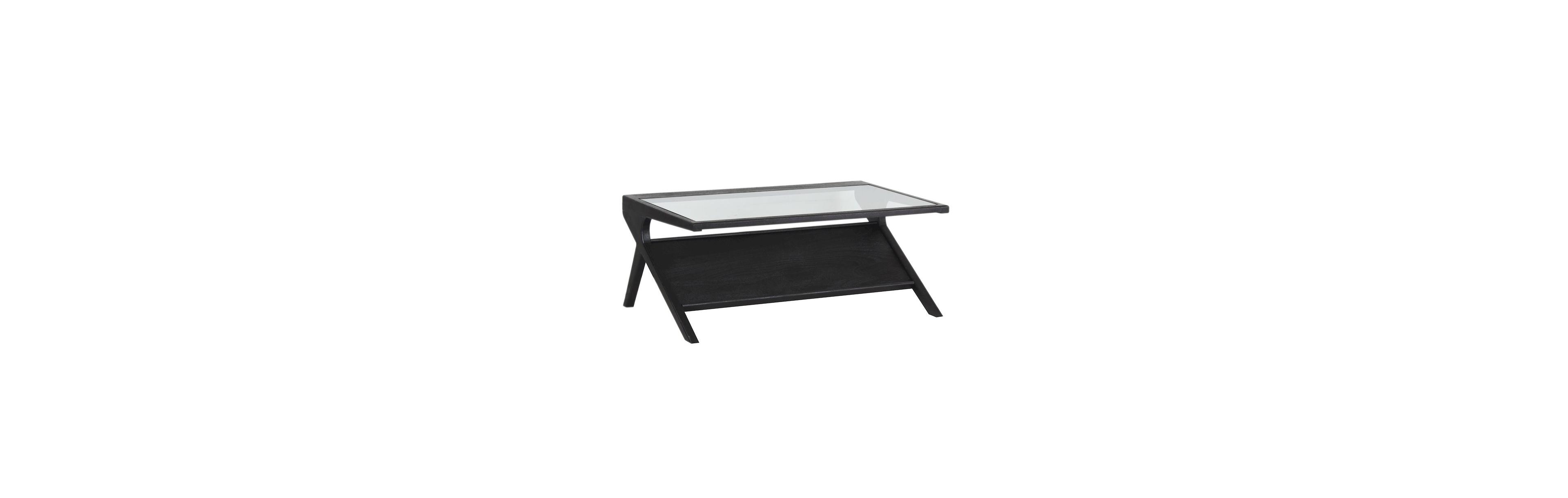 Canberra Solid Mango Wood Coffee Table, Black