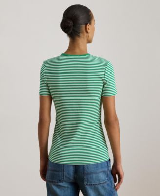 Women's Striped Short Sleeve Crew Neck T-Shirt