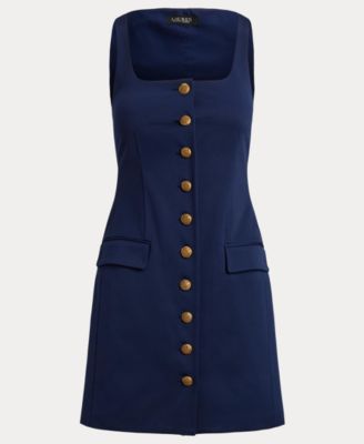 Women's Button-Trim Faille Cocktail Dress