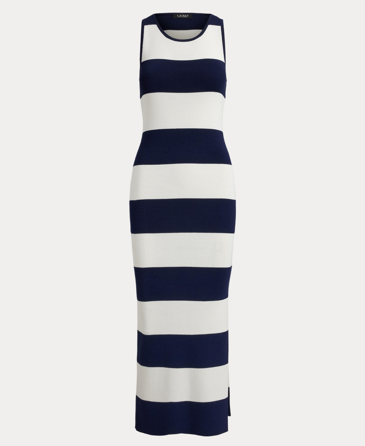 Ralph Lauren Women's Striped Midi Tank Dress In Black