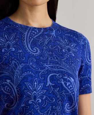 Women's Paisley Short-Sleeve Sweater
