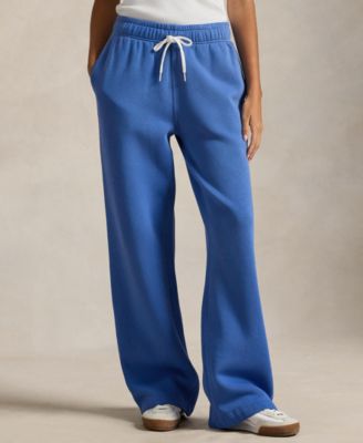 Women's Drawstring Fleece Wide-Leg Sweatpant