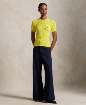 Women's Cable-Knit Short-Sleeve Sweater