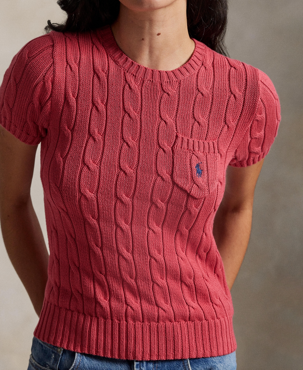 Polo Ralph Lauren Women's Cable-Knit Short-Sleeve Sweater