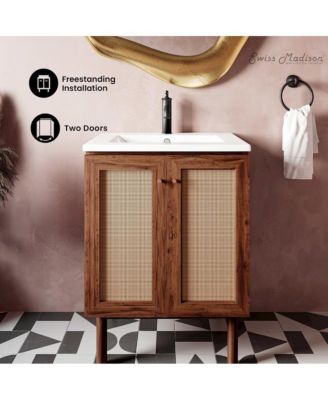 Classe 24" Freestanding Bathroom Vanity in Brown Oak with Sink Top