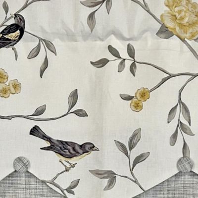 Trend Bird Petticoat Valance with 3" Rod Pocket and Handmade Buttons, 50" x 15"