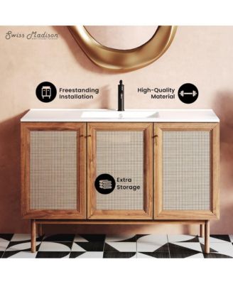 Classe 48" Freestanding Bathroom Vanity in Golden Oak with Sink Top