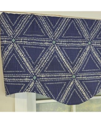 100% Cotton Zircon Regal With Poly/Cotton Ivory lining Rod Pocket Valance 50" x 16" Navy