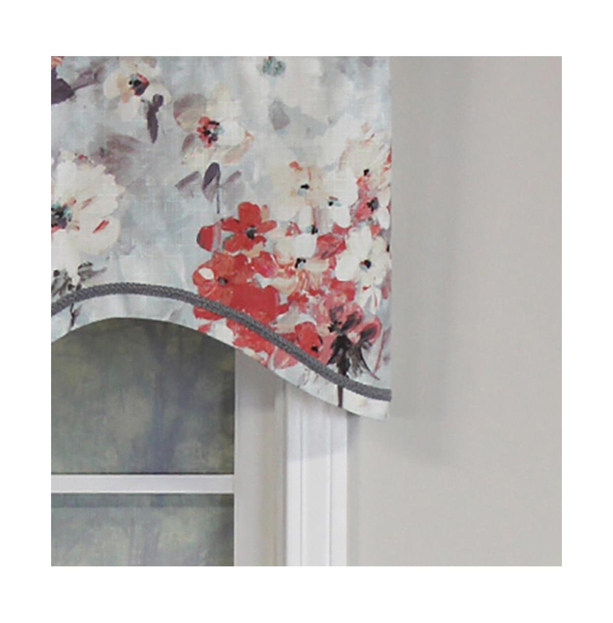 Rlf Home Tia Cornice Valance Primrose. 3" Rod Pocket, Elevated trim decor. 50"W X 17"L