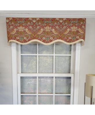 Vivaldi Provence Pleated Ruffle Nature-Inspired Bird Motifs No Header Luxurious Home Decor Valance 50" x 14" Green