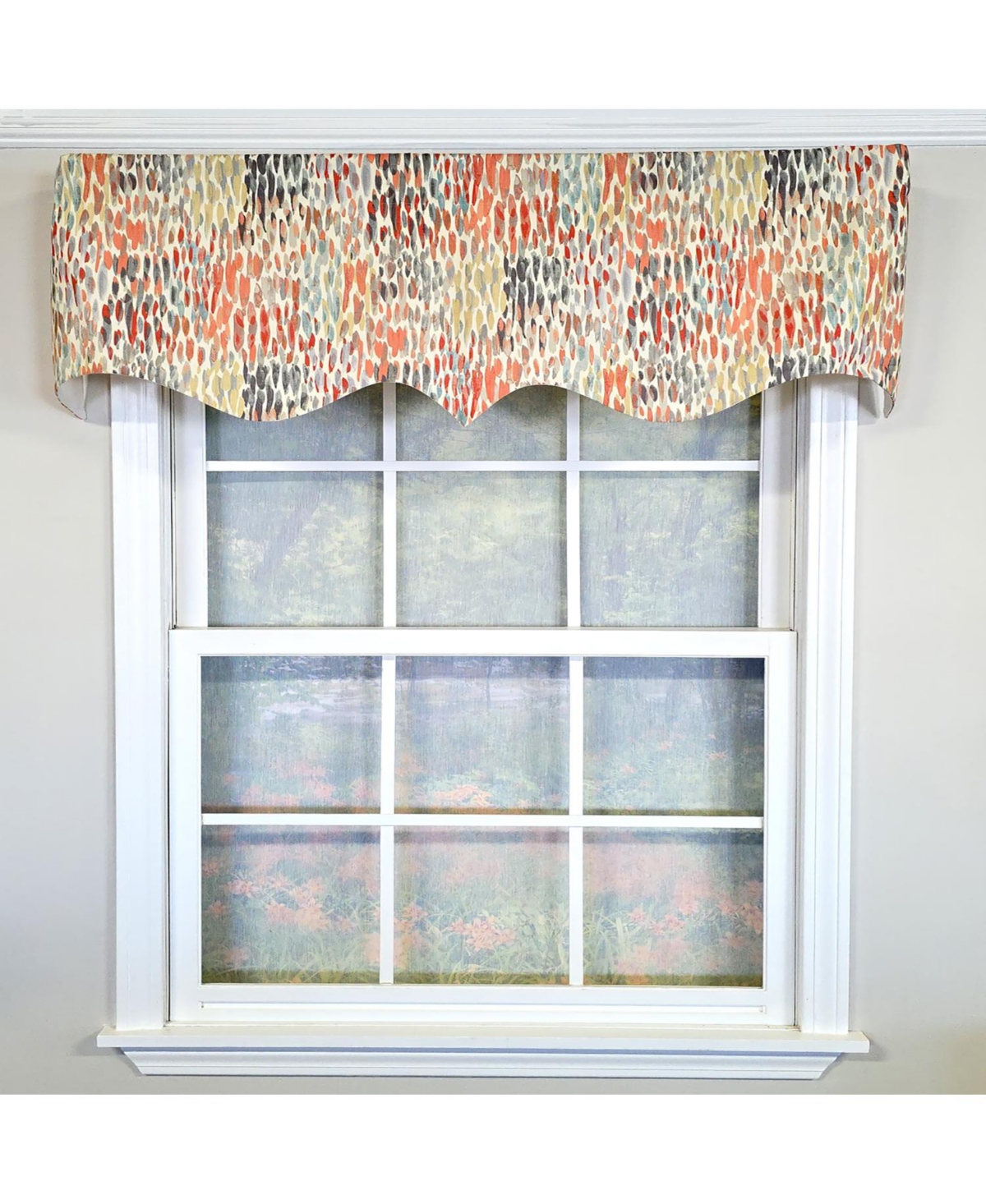 Rlf Home 100% Cotton Dazzle Regal With Poly/Cotton Ivory lining Rod Pocket Valance 50" x 17" Gray