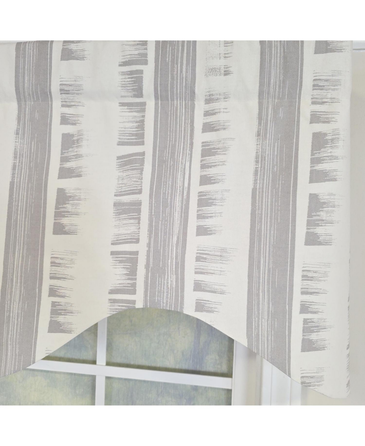 Rlf Home 100% Cotton Jaspeado Cornice With Poly/Cotton Ivory lining Rod Pocket Valance 50" x 17" Gray
