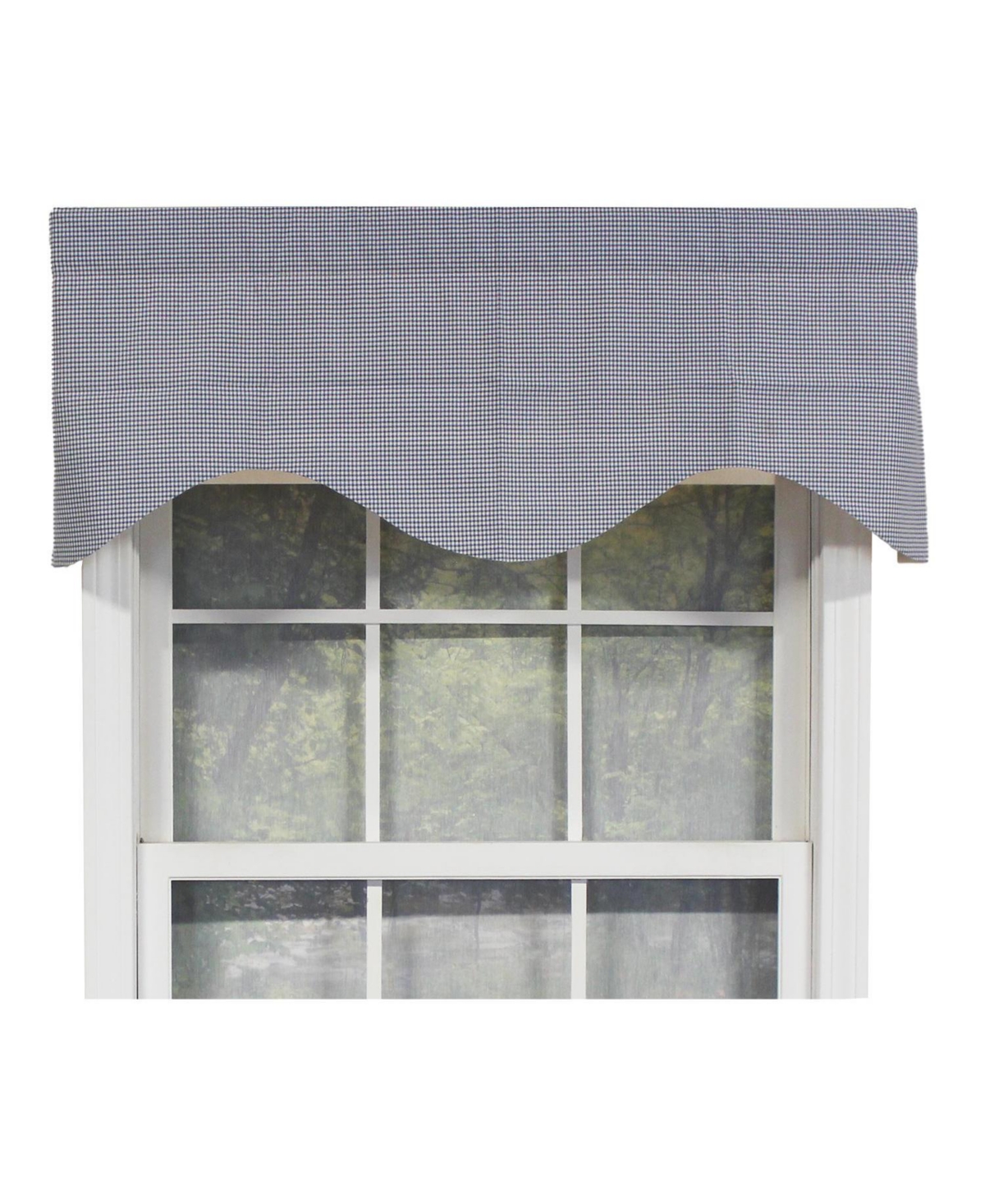 Rlf Home Cornice Stylish Classic Small Check Croswell Window Valance 3" Rod Pocket 50" X 17" Blue