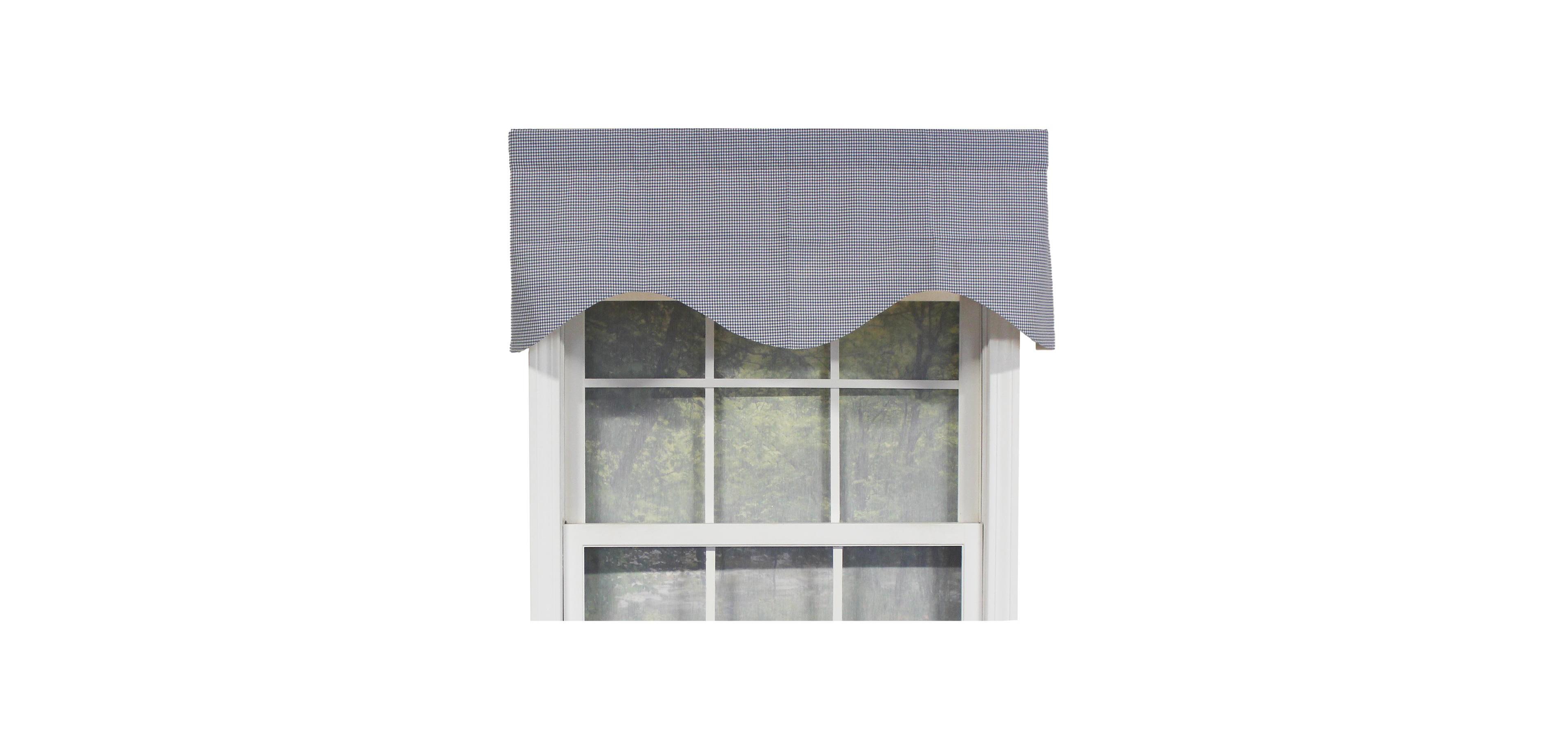 Rlf Home Cornice Stylish Classic Small Check Croswell Window Valance 3" Rod Pocket 50" X 17"