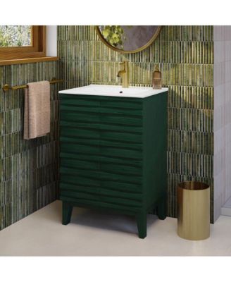 24" MDF Cascade Freestanding Bathroom Vanity with Sink Top