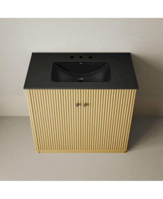 36" MDF Freestanding Bathroom Vanity, 3-Hole Widespread Sink Top