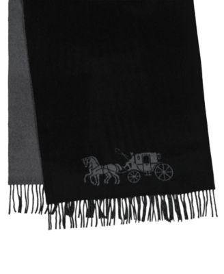 Women's Oversized Bicolor Horse and Carriage Muffler