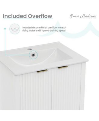 Bastille 24" Freestanding Bathroom Vanity in White with Sink Top