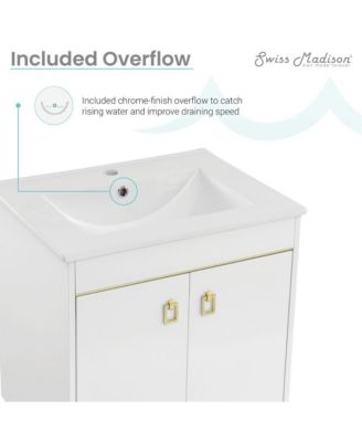 Lumiere 24" Freestanding Bathroom Vanity in White with Sink Top