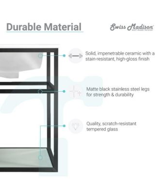 Pierre 48 Single, Metal Frame, Open Shelf, Bathroom Vanity