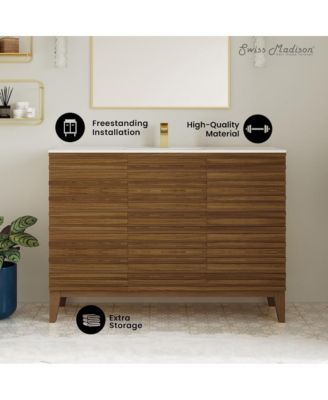 Cascade 48'' Bathroom Vanity in Brown Oak