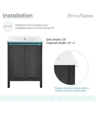 Avallon 24" MDF Freestanding Bathroom Vanity with Sink Top