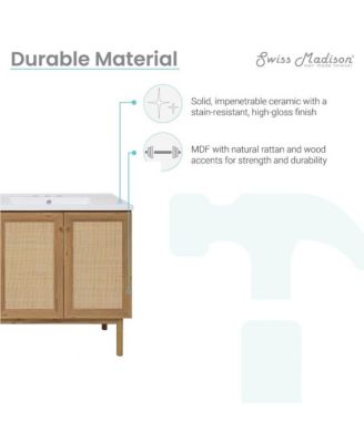 60" MDF Freestanding Bathroom Vanity, 3-Hole Widespread Double Basin Sink Top