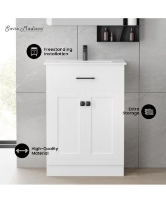 24" MDF Burdon 2 Doors 1 Drawer Bathroom Vanity