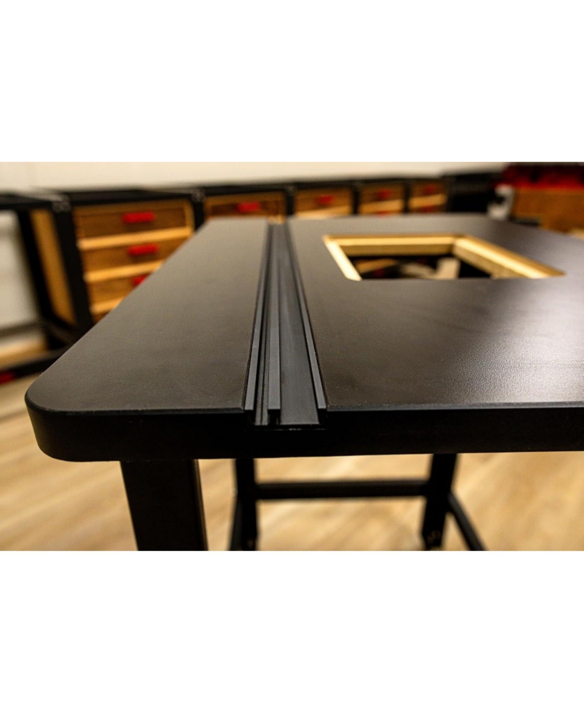 JessEm 03050 Rout-r-Top Mdf Black Melamine Universal Table Top with Track System