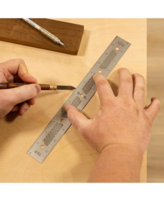 07411 Stainless Steel 12 Inch Precision Ruler with Patented Flex Grip and Fade Resistant Markings