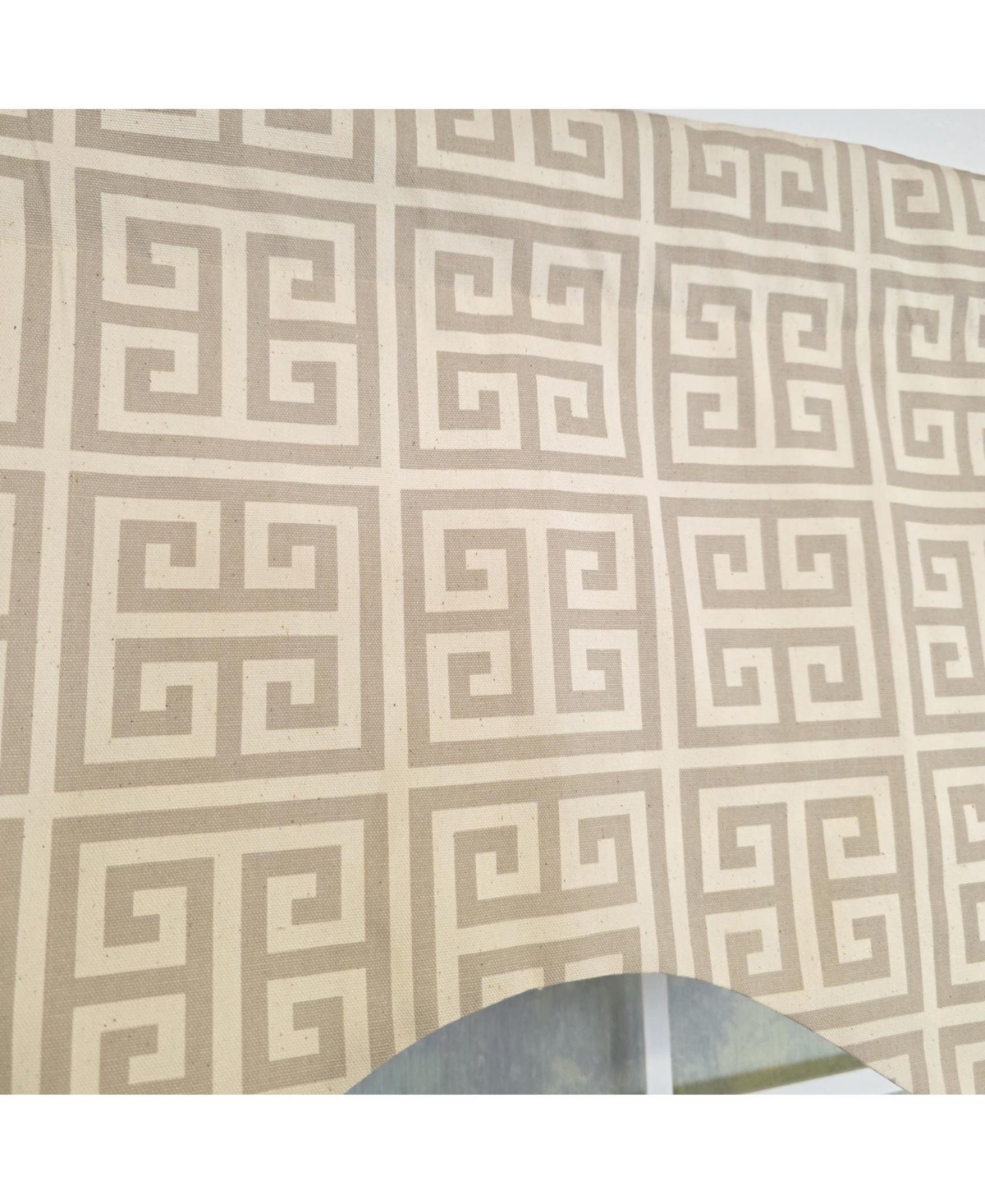 Rlf Home 100% Cotton Tower Cornice With Poly/Cotton Ivory lining Rod Pocket Valance 50" x 17" Gray