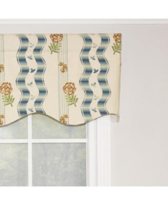 Dauphine Provance 100% Cotton with Fully Lined 3" Rod Pocket Valnance for Windows 50" x 15" Teal