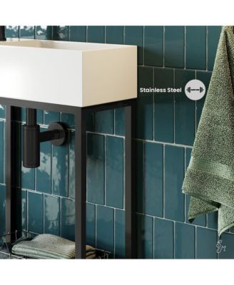 Pierre 19.5 Single, Freestanding, Open Shelf, Matte Black Frame Bathroom Vanity