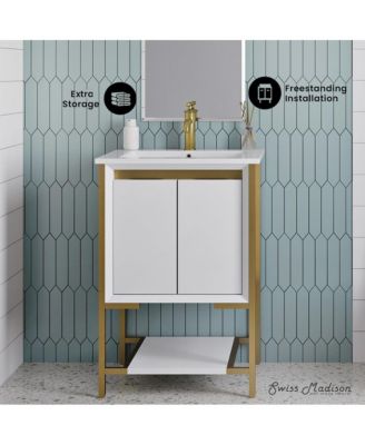 24" MDF 2 Doors 1 Open Shelf Marseille Bathroom Vanity