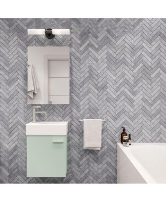 Wood 18" Wall-Mounted Bathroom Vanity