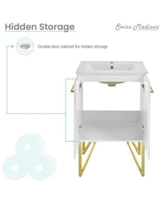 Annecy 24" Freestanding Bathroom Vanity in Galaxy White with Sink Top