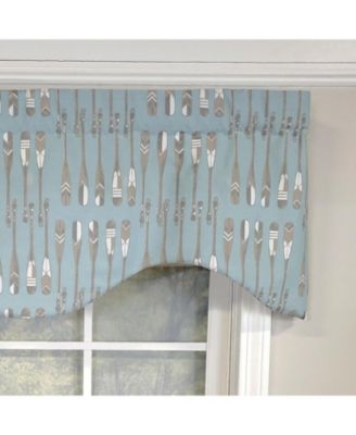 Paddle Away Cornice  100% Cotton with Fully Lined 3" Rod Pocket Valnance for Windows 50" x 17" Spa