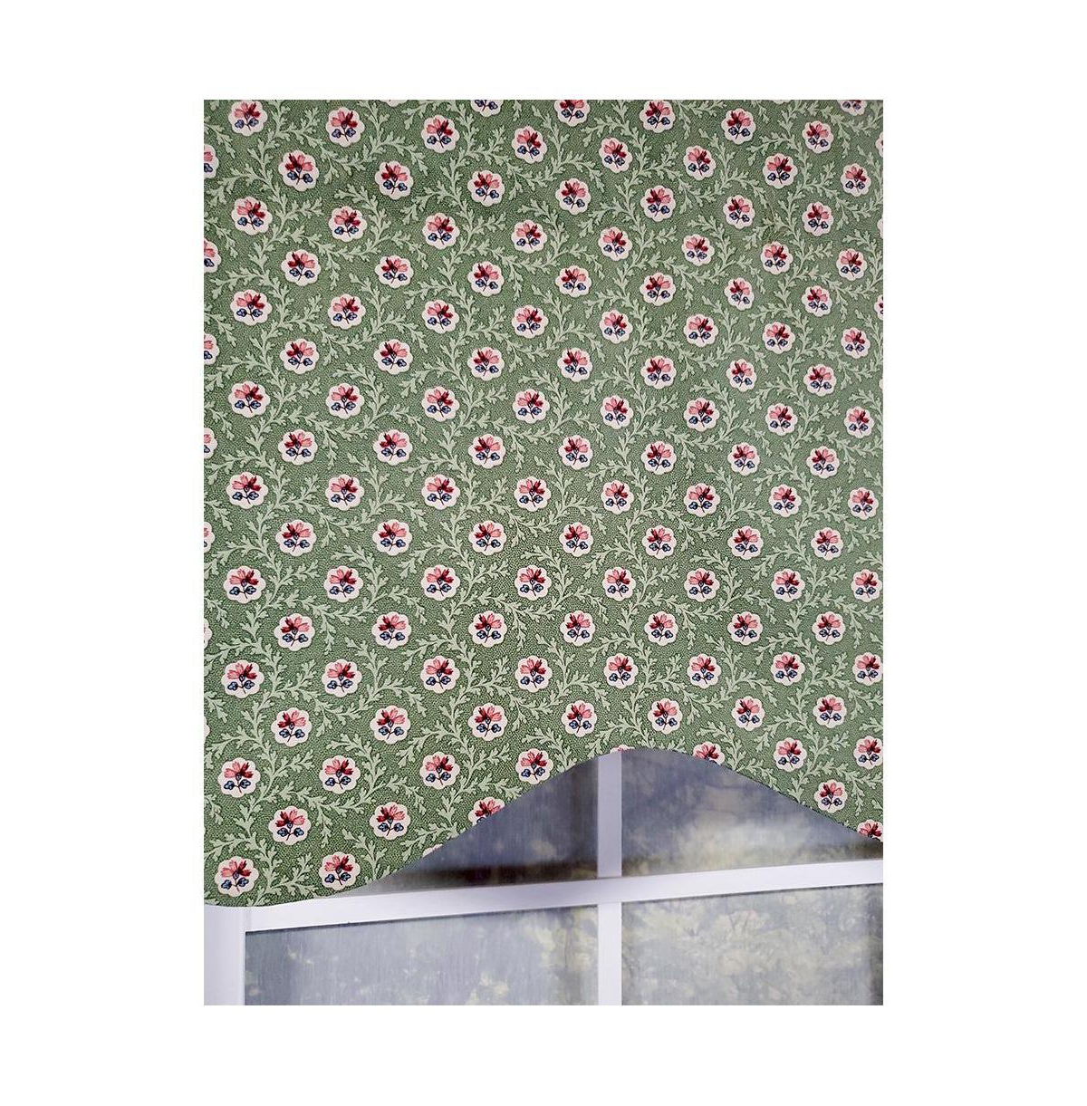 Rlf Home Athima Provence Mini Flower Bouquets Lining Effortless Installation Elegant Window Treatment Valance 50" X 15" Red