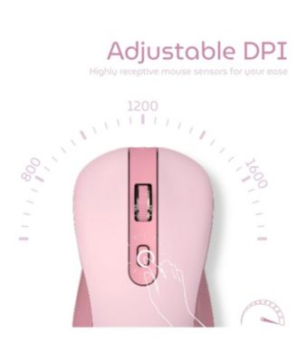 Women's Wireless Keyboard & Mouse Set, Silent Typing, Retro Round Keys, 2.4G, Battery Required, Office Use – Pink